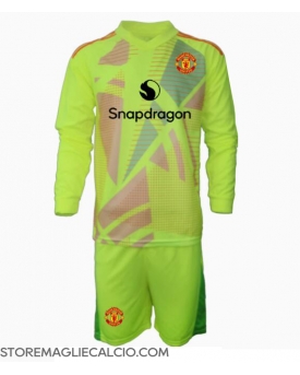Manchester United Portiere Maglia Gara Trasferta Repliche 2024-25 Bambino Maniche Lunghe